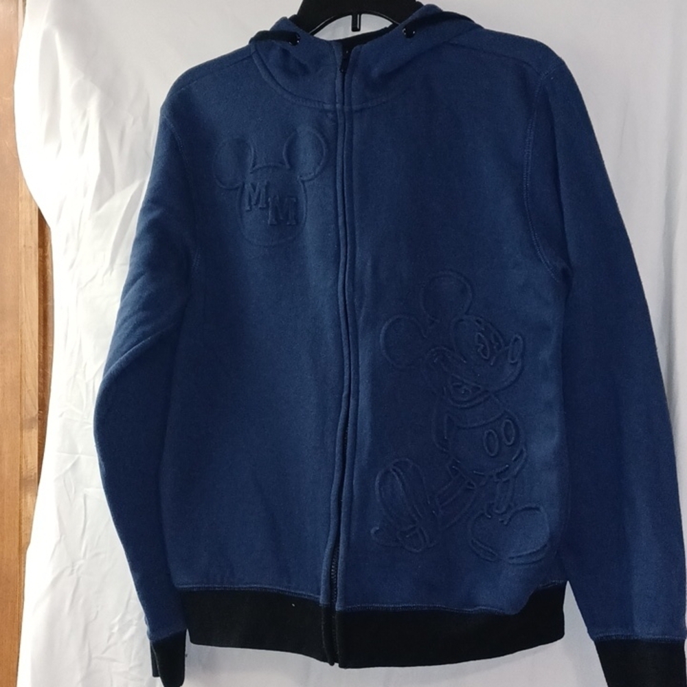 Walt Disney World Mickey Mouse Big Embossed Print Zip Hoodie Sweatshirt Size S